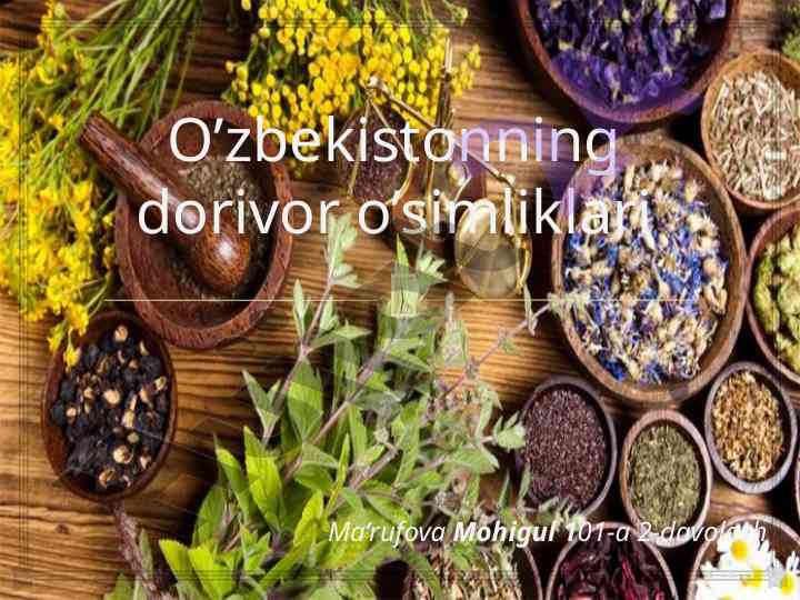 O’zbekistonning dorivor o’simliklari tahlili