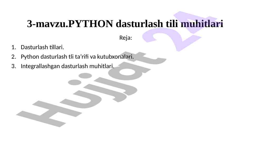 Python dasturlash tili muhitlari bo‘yicha o‘quv qo‘llanma