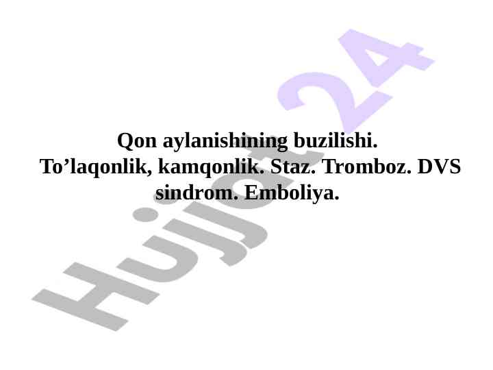 Qon aylanishi buzilishining turlari va sabablari