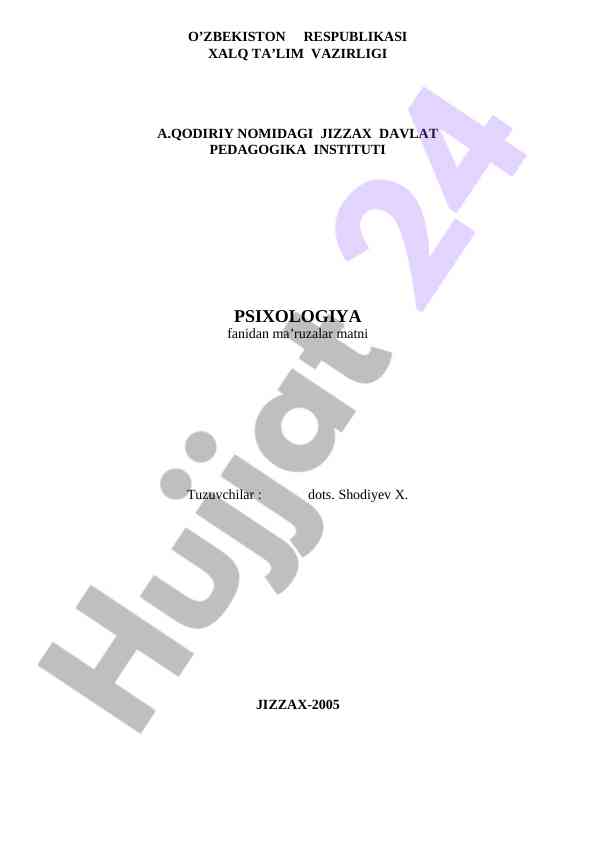 Psixologiya fanining dolzarb vazifalari