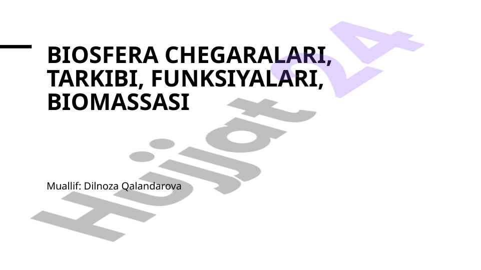 Biosfera chegaralari va ularning funktsiyalari