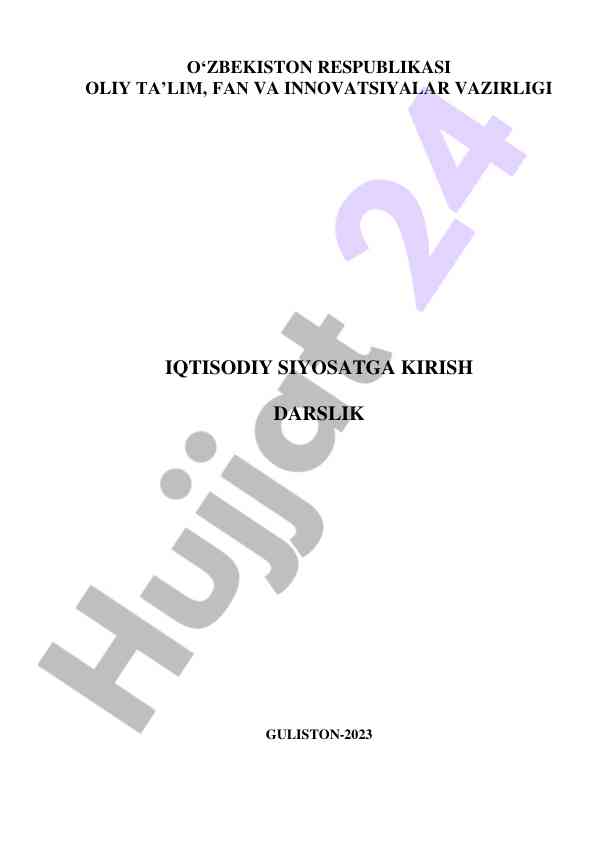 Iqtisodiy siyosatga kirish darslik 2023