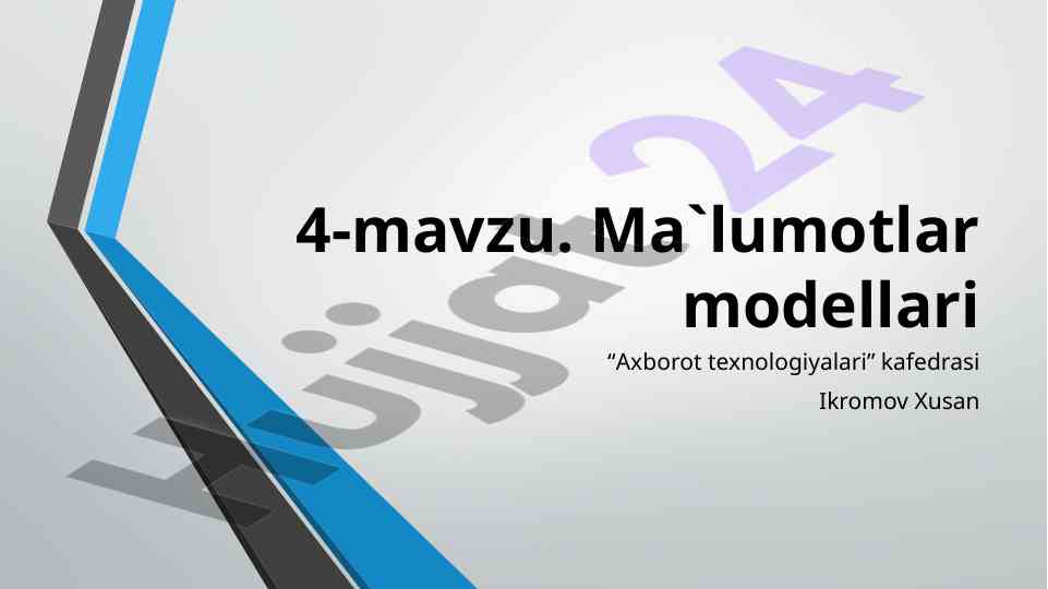 Ma'lumotlar modellari haqida o'qish