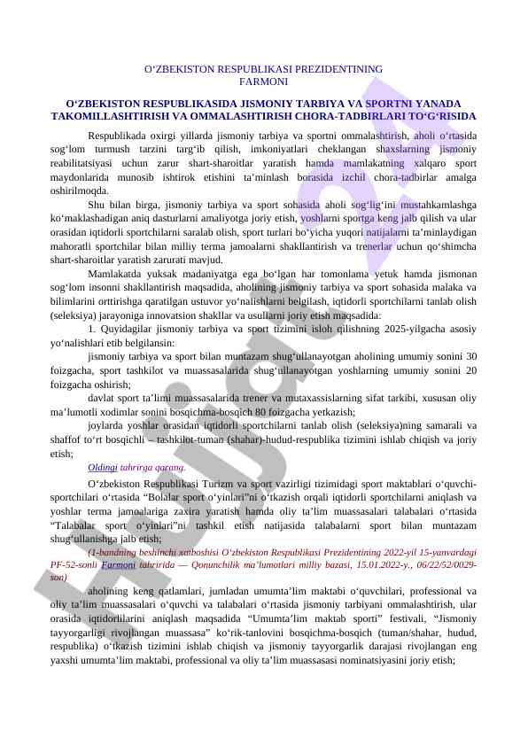 Jismoniy tarbiya va sportni takomillashtirish strategiyalari