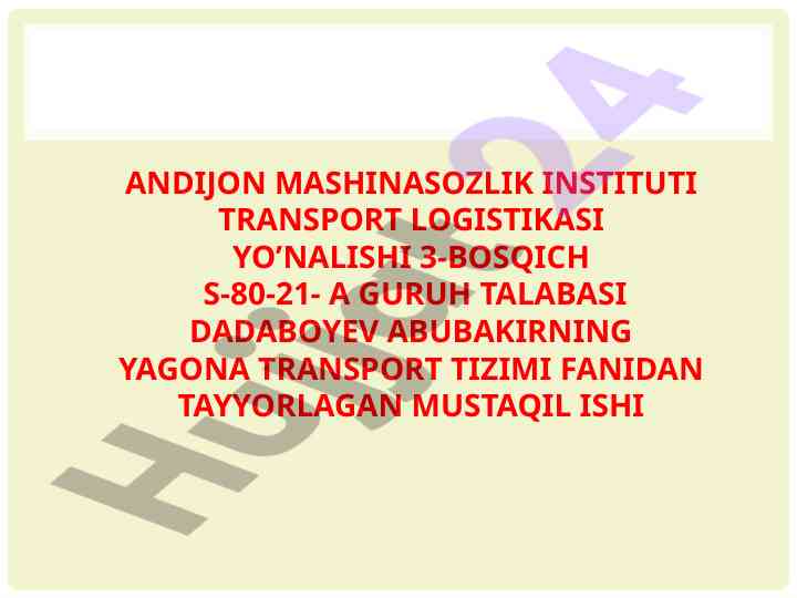 Havo transporti tasnifi va rivojlantirish muammolari