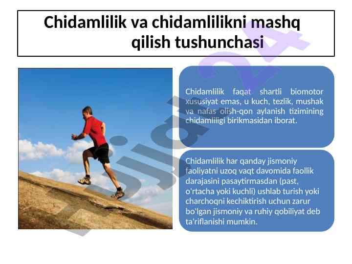 Chidamlilik va uning mashq qilish tushunchasi