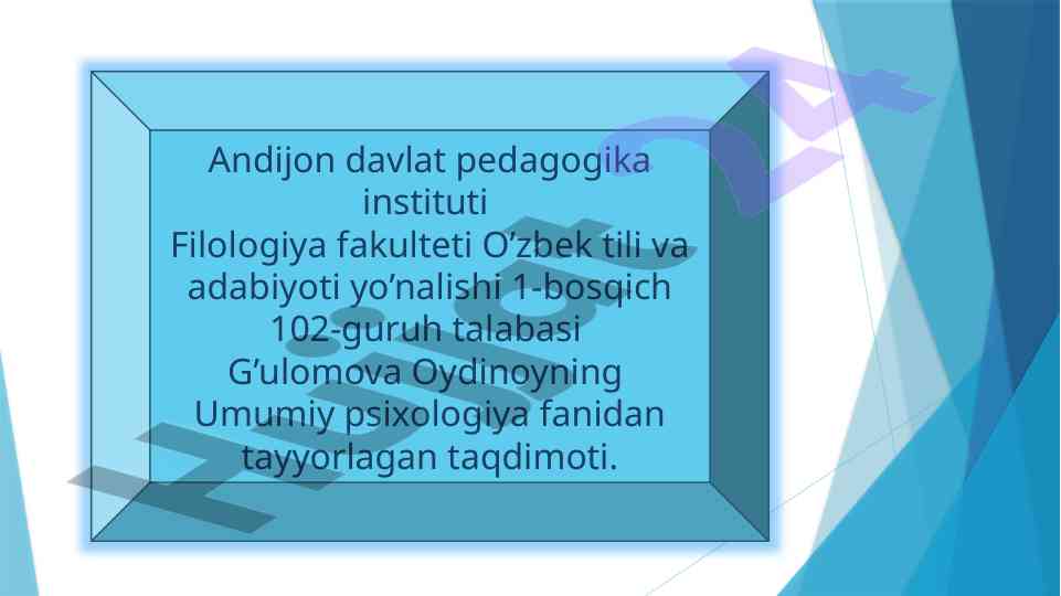 Kichik maktab yoshi davrida psixik rivojlanish