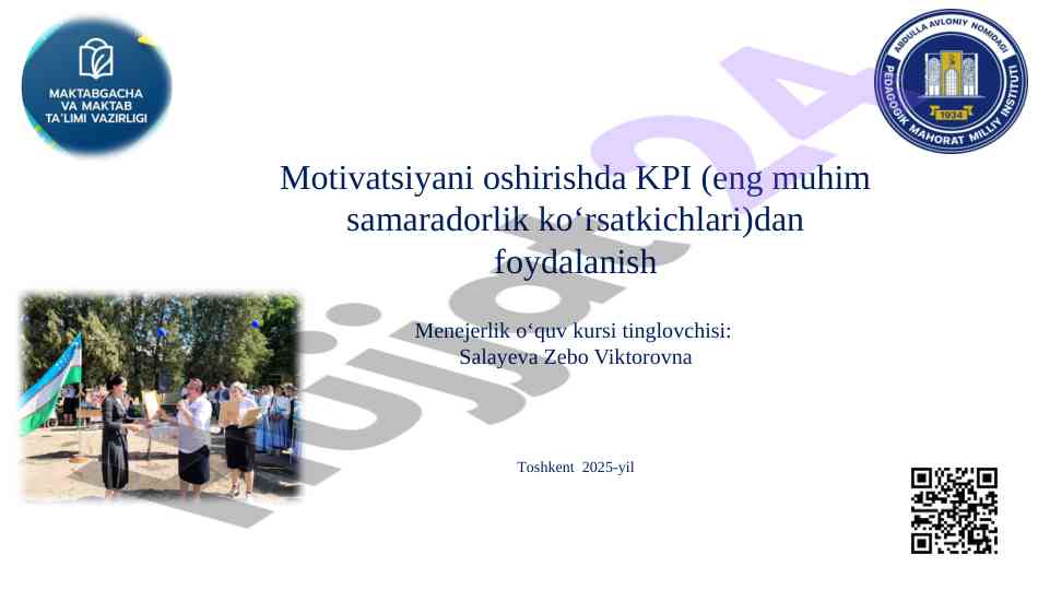 Kpi tizimi o‘quvchilar motivatsiyasini oshirishda