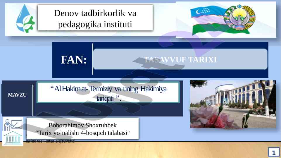 Al hakim at-termiziy va hakimiya tariqati
