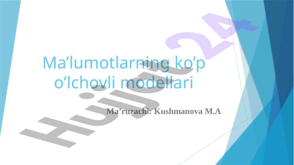 Ko'p o'lchovli modellar va olap texnologiyalari