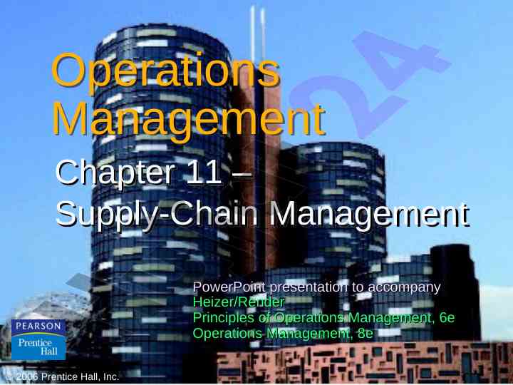 Supply-chain management principles for operations success