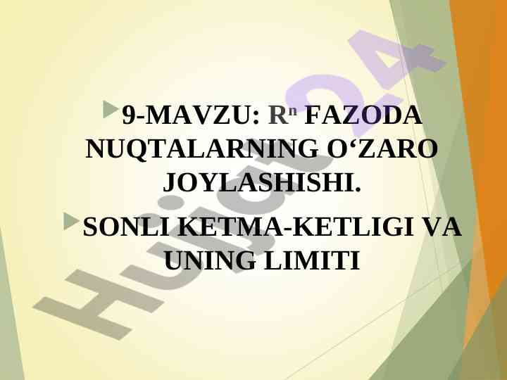 Sonli ketma-ketliklar va ularning limiti tahlili
