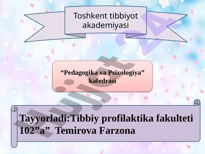 Tarbiya jarayonining mazmuni va usullari