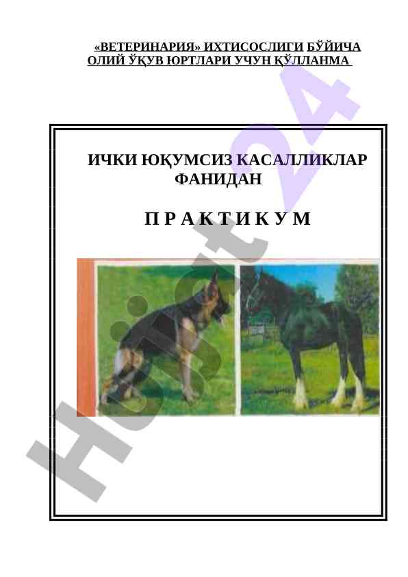 Ички юқумсиз касалликлар фанидан қўлланма
