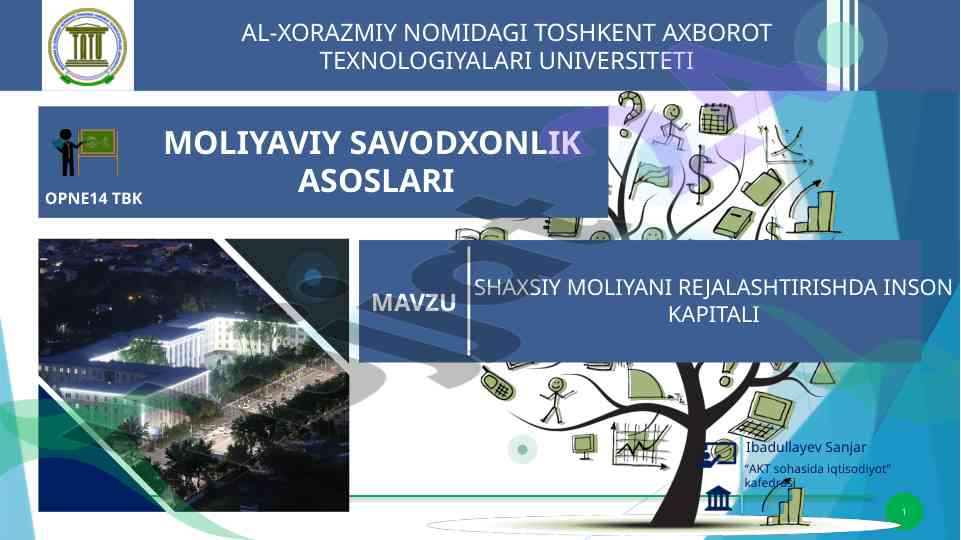 Inson kapitali va shaxsiy moliya rejalashtirish