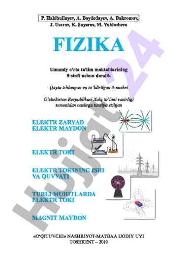 Fizika darslik 8-sinf uchun o‘quv nashri
