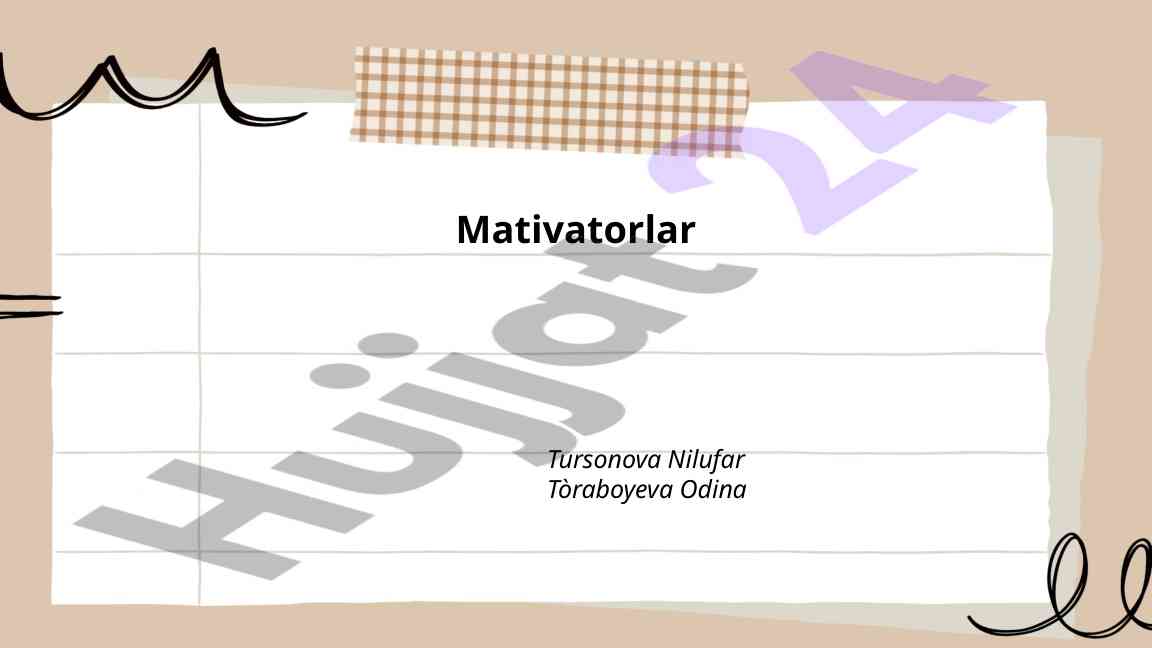 Motivatsiya va shaxsiy rivojlanish usullari