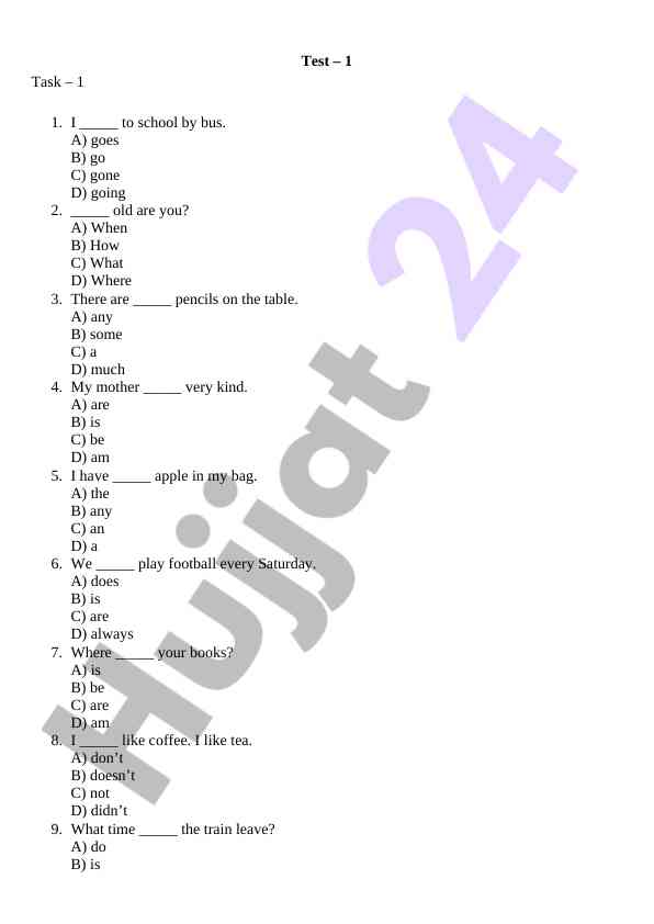 English grammar practice test for beginners
