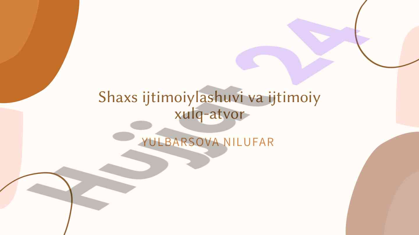 Shaxs ijtimoiylashuvi va ijtimoiy xulq-atvor