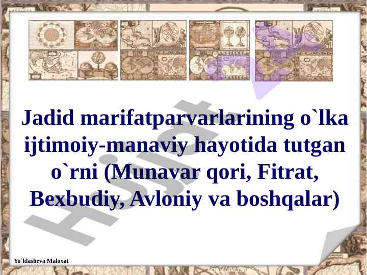 Jadid marifatparvarlarining o'lka ijtimoiy-hayot tahlili