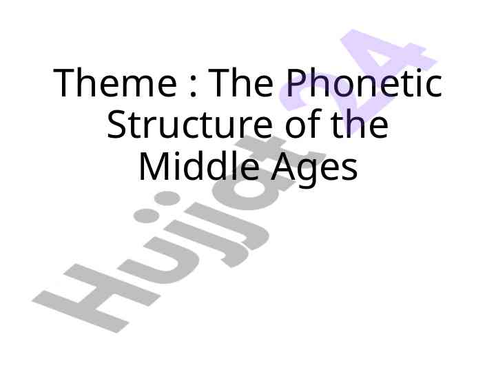 The phonetic structure of middle english development