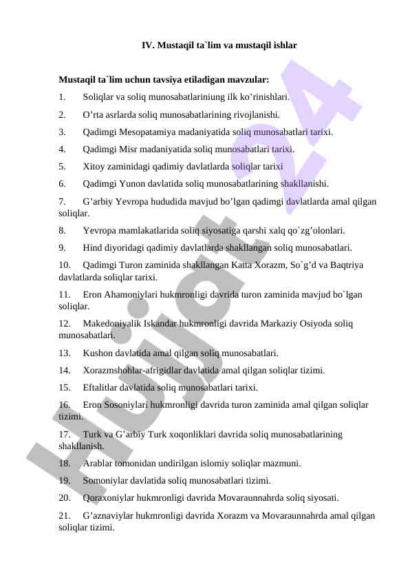 Tarihiy soliq munosabatlari tarixi va rivojlanişi