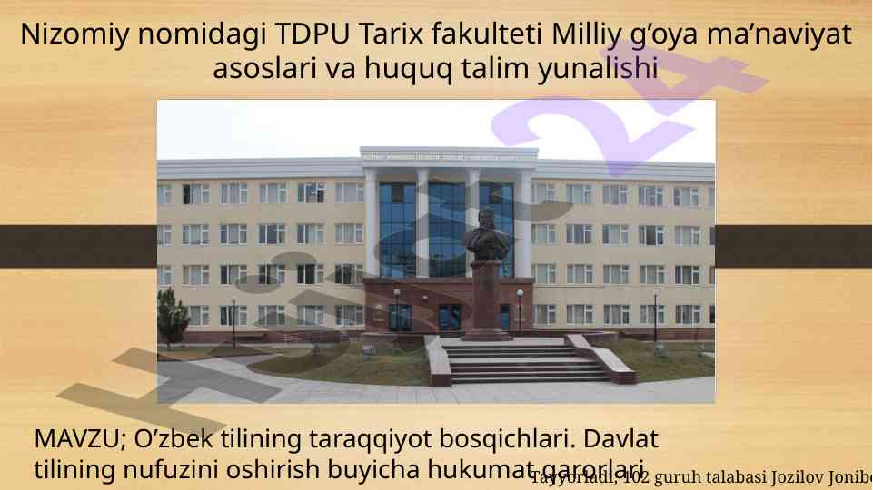 O'zbek tilining taraqqiyot bosqichlari haqida ma'lumotlar