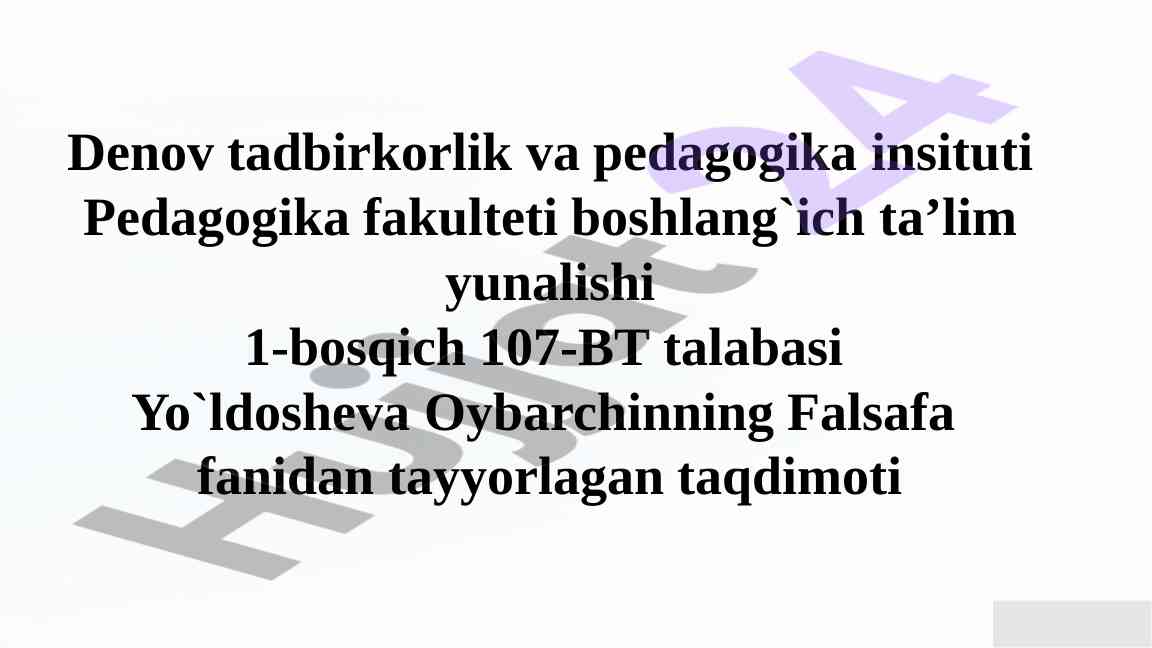 Sharq mutafakkirlarining falsafa taqdimoti