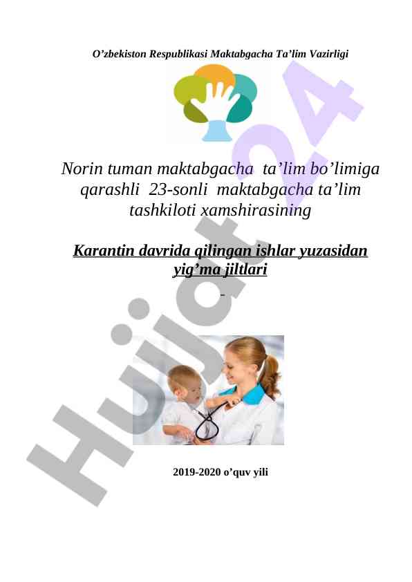 Karantin davrida maktabgacha ta'lim tashkiloti faolligi