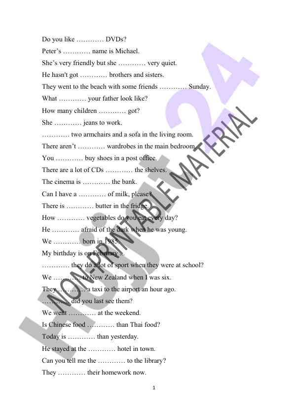 Grammar practice exercises for beginners