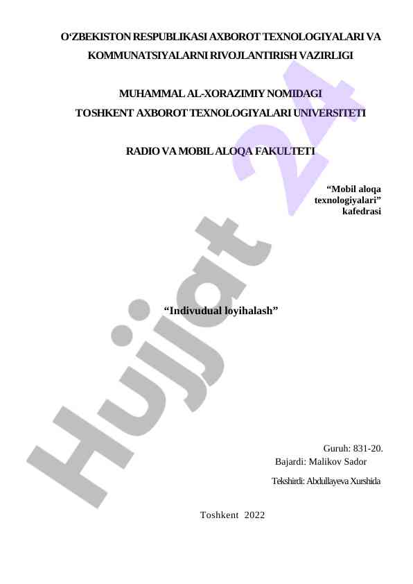 Mobil aloqa tizimlari uslubiy ko‘rsatmalari