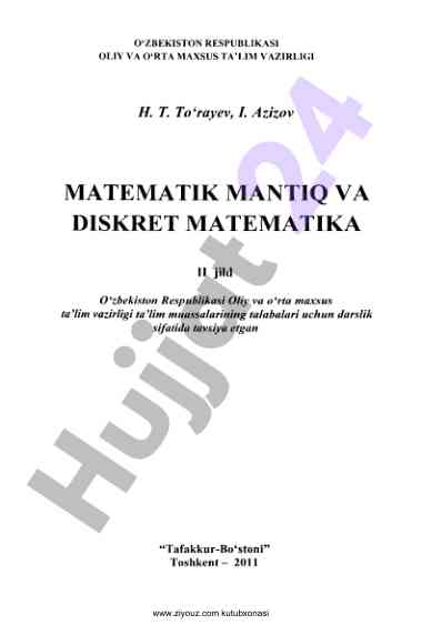 Matematik mantiq va diskret matematika darsligi