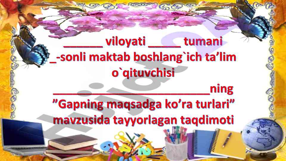 Gapning maqsadga ko’ra turlari taqdimoti