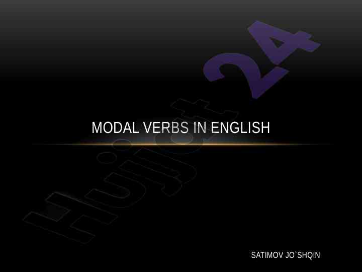 Modal verbs in english analysis and applications