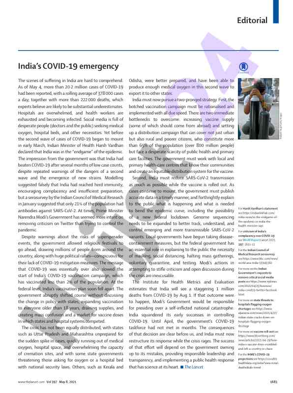 India’s covid-19 emergency response and challenges