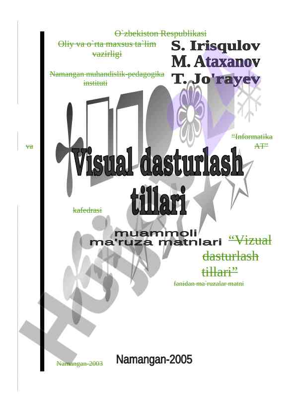 Vizual dasturlash tillari ma'ruzalar matni