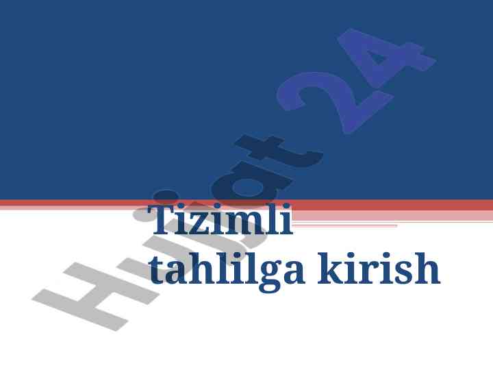 Tizimli tahlil va matematik usullar