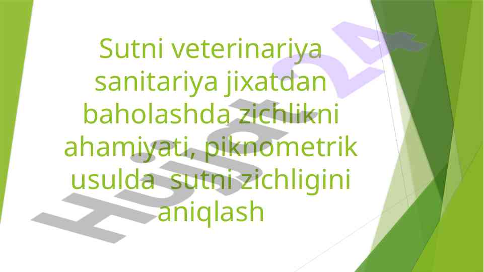 Sut zichligini piknometrik usulda aniqlash metodlari