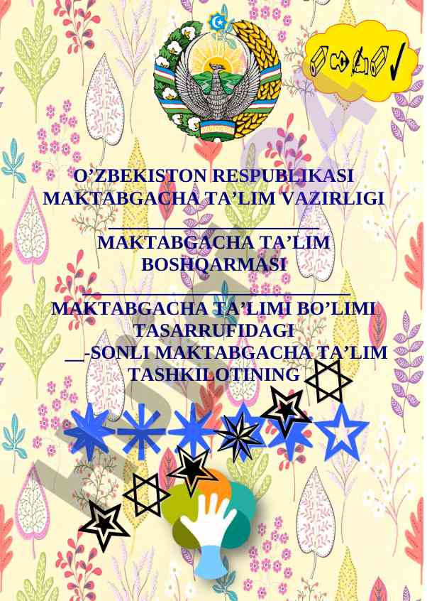 Maktabgacha ta'lim tashkiloti ustavining asosiy qoidalari