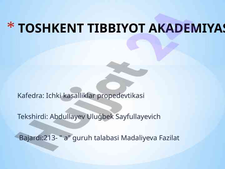 O'pka perkussiyasi sog'lom odamlar va bemorlar