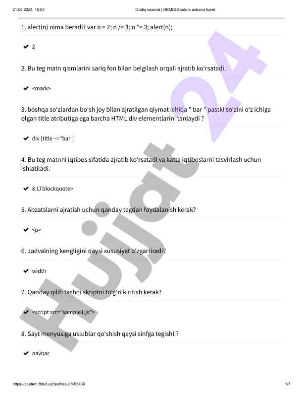 Html teglari va javascript funktsiyalari