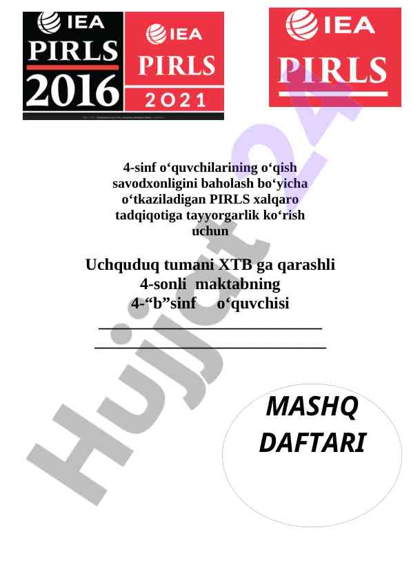 4-sinf o‘quvchilarining o‘qish savodxonligini baholash