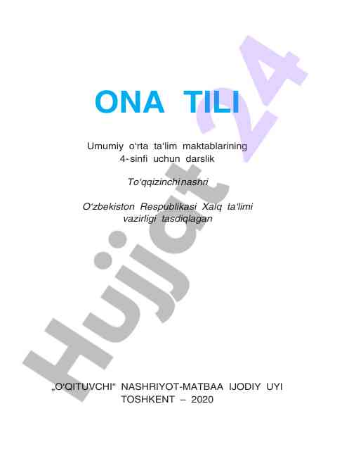 Ona tili 4-sinf uchun darslik taqdimoti