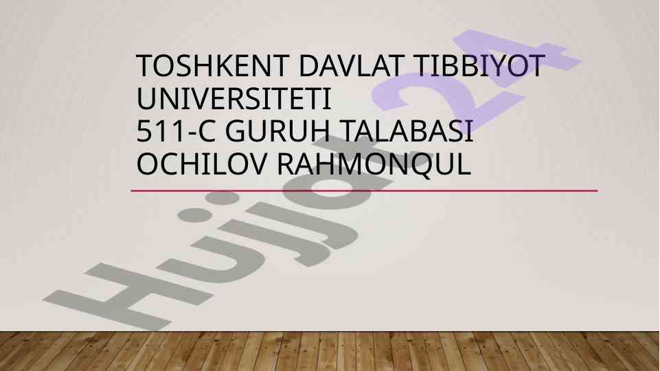 Tibbiyot universitetidagi talaba hisoboti