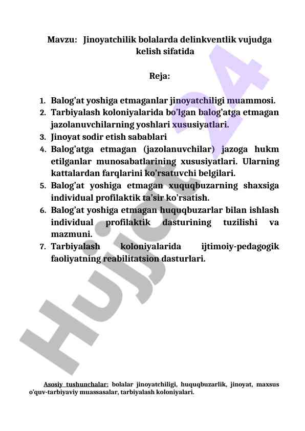 Balog'at yoshidagi jinoyatchilik va delinkventlik