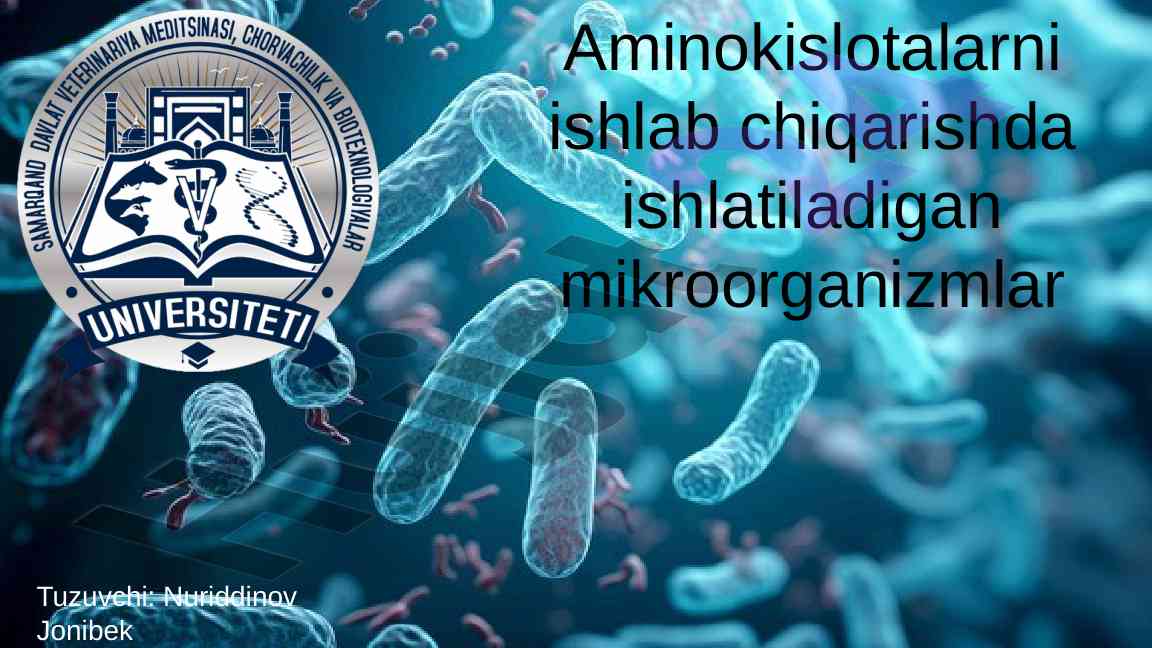 Aminokislotalarni ishlab chiqarishda mikroorganizmlar