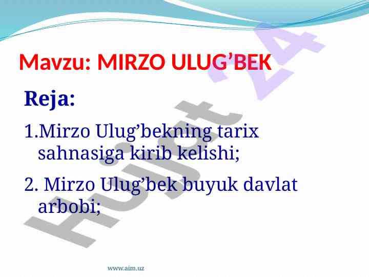 Mirzo ulug’bekning tarixiy roli va ilmiy merosi