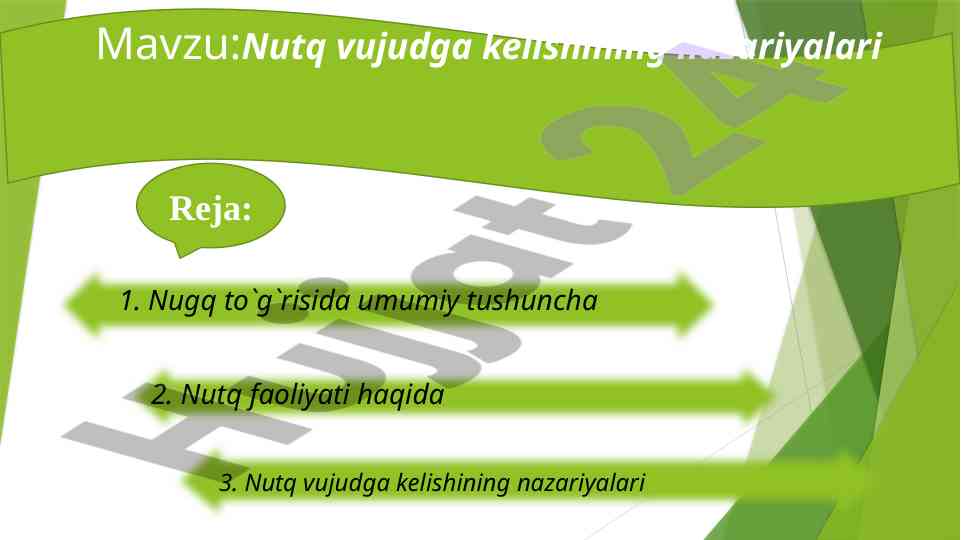 Nutq vujudga kelishining nazariyalari tahlili