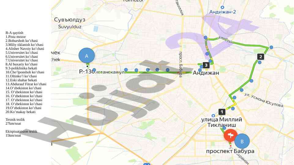 Transport yo'llari va tezlik tahlili