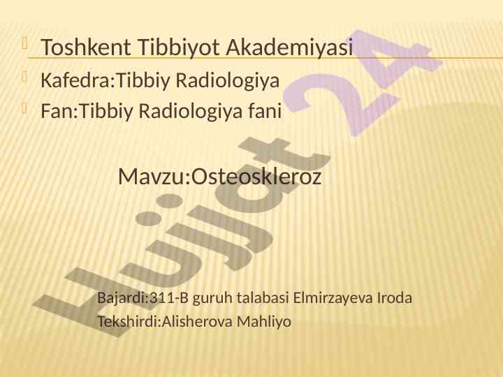 Osteosklerozning patologik jarayonlari va sabablari